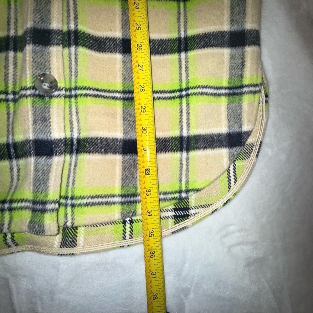 BP Brushed Plaid Oversize Shirt Jacket shacket XS- Green and Gray - Picture 8 of 12